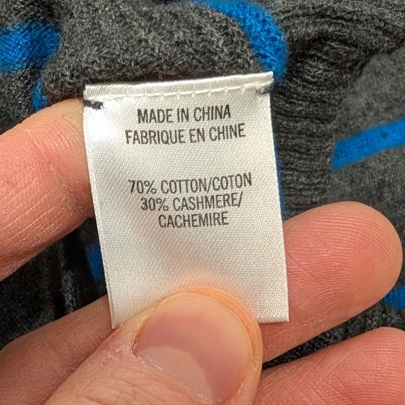 THEORY (Large) Cotton Cashmere Blend Button V-neck Cardigan Sweater - Picture 5 of 7